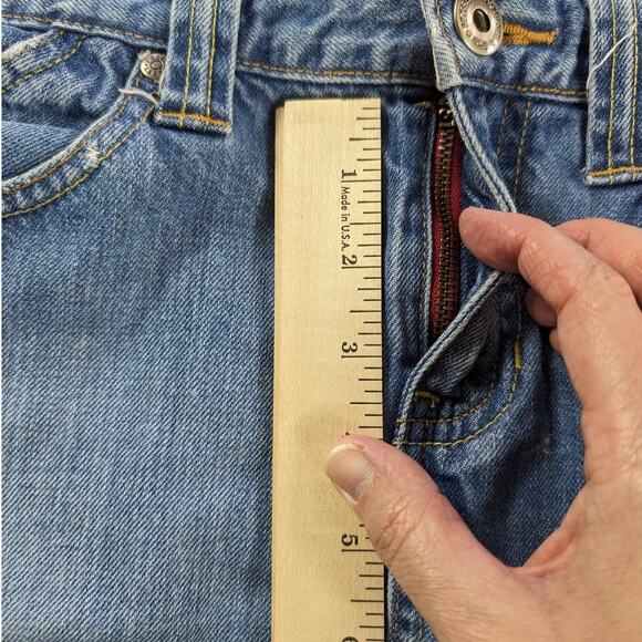 Fossil Jean Skirt Womens 8 Mini Raw Hem Cut off Slit Distressed Y2K Grunge Boho - Picture 9 of 11